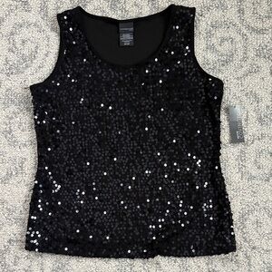 Express Black Sequin Tank Top